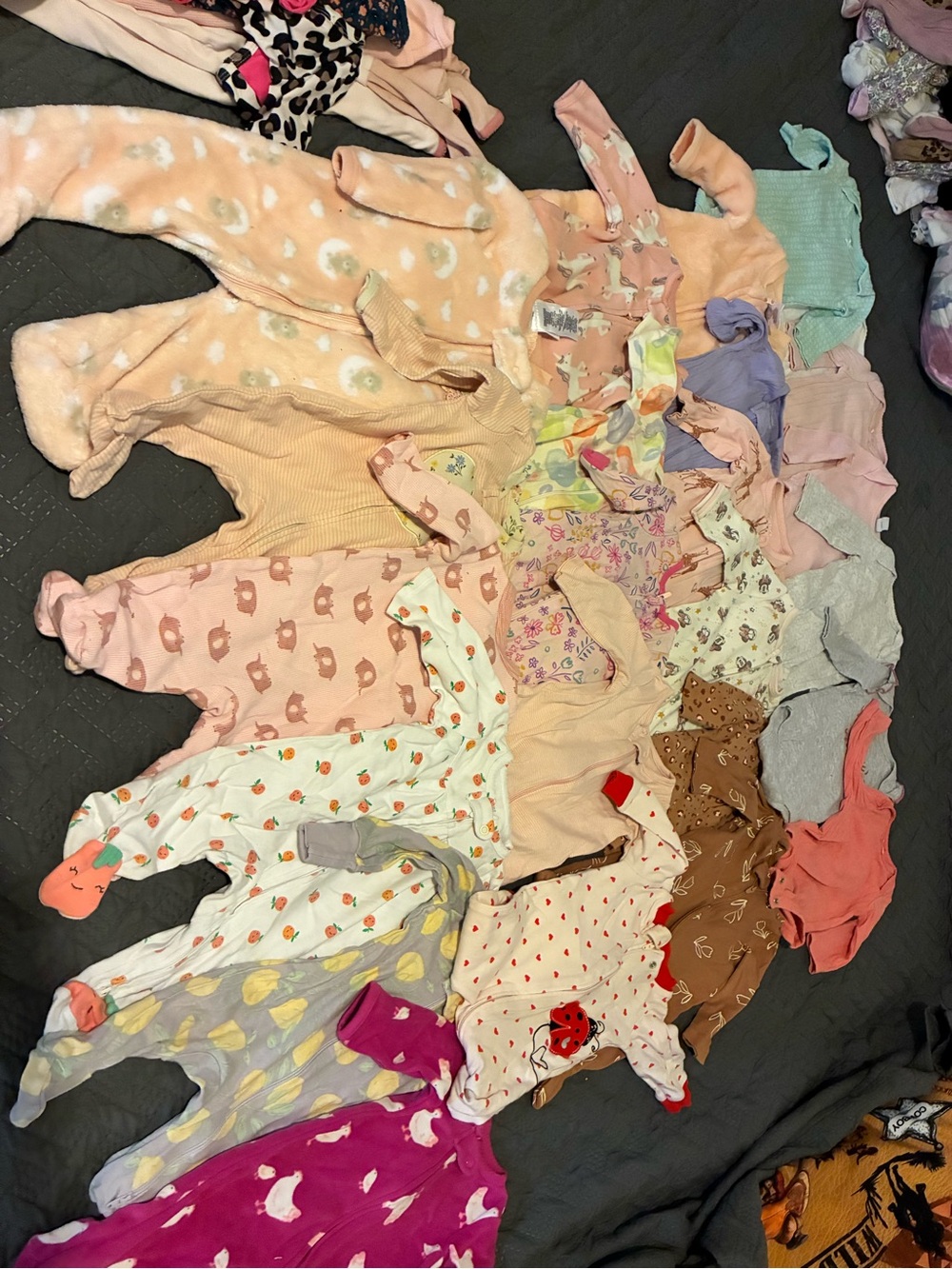 Assorted Pink and Pastel Kids One-Piece Pajamas - Brand Unspecified